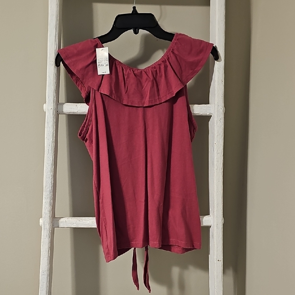 Children's Place Girl's Ruffled Sleeveless Top - Red - Picture 3 of 3